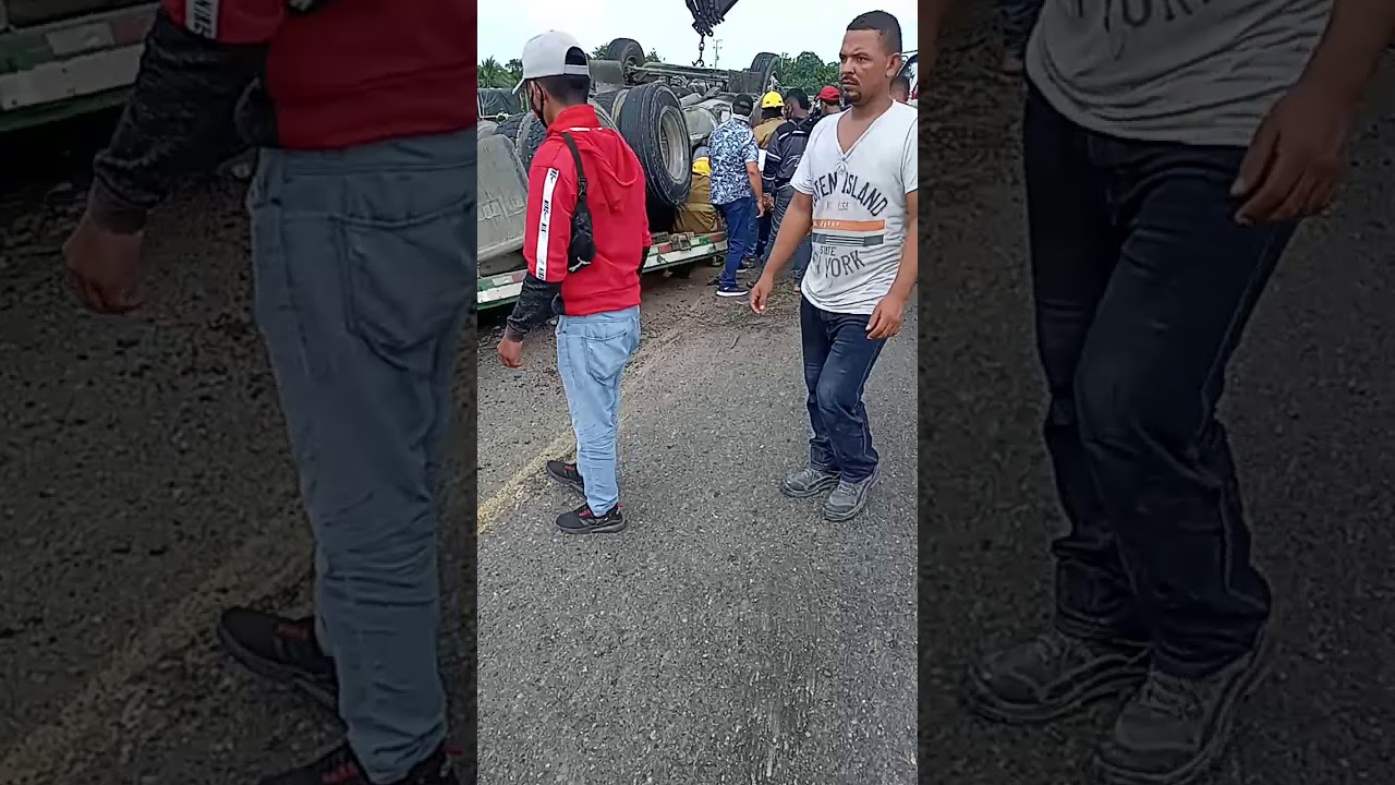 En video: Se volcó tractomula en rotonda de Sabanagrande