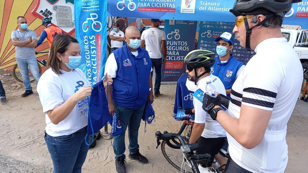Tras flexibilización de medidas, Tránsito del Atlántico reactiva Puntos Seguros para Ciclistas