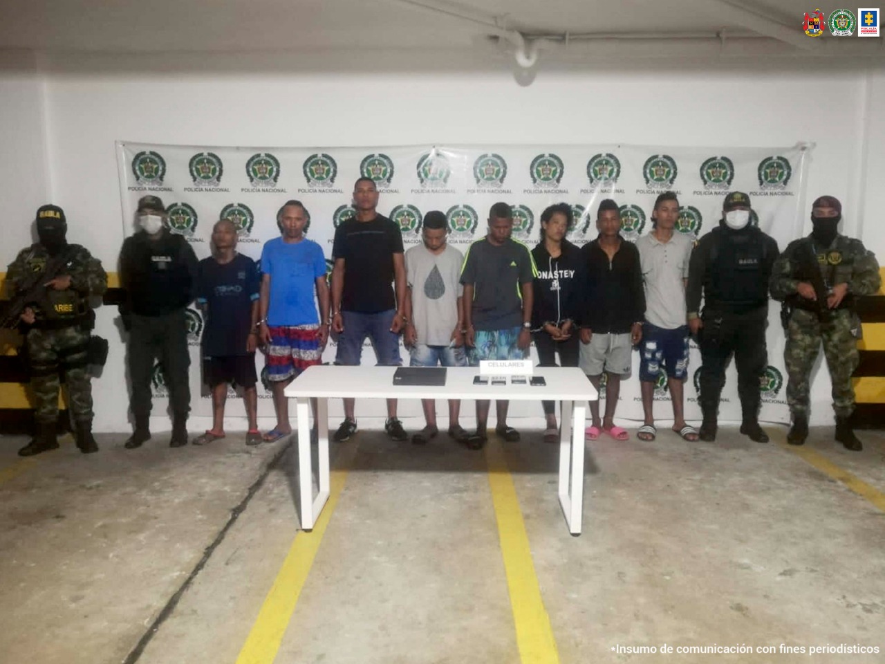 Asegurados 8 presuntos integrantes de Los Costeños implicados en extorsiones en Atlántico