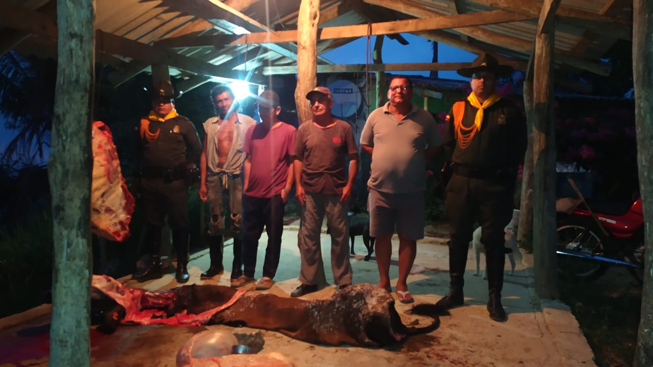 POLICÍA INTERVIENE MATADERO CLANDESTINO EN TUBARÁ