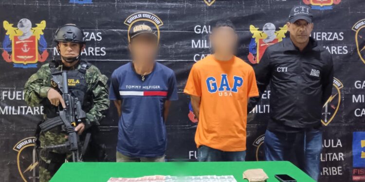 GAULA Militar captura a 2 personas en flagrancia por el delito de extorsión, pertenecientes al grupo delincuencial Los Costeños